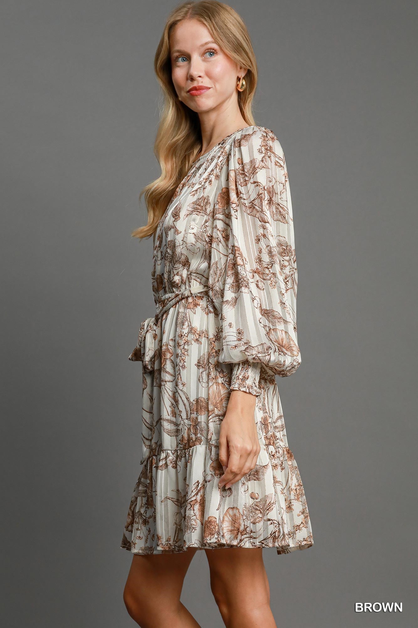 Brown Floral Dress