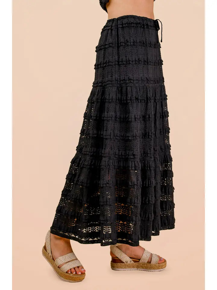 Tiered Lace Maxi Skirt