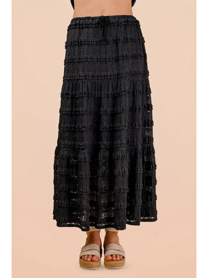 Tiered Lace Maxi Skirt
