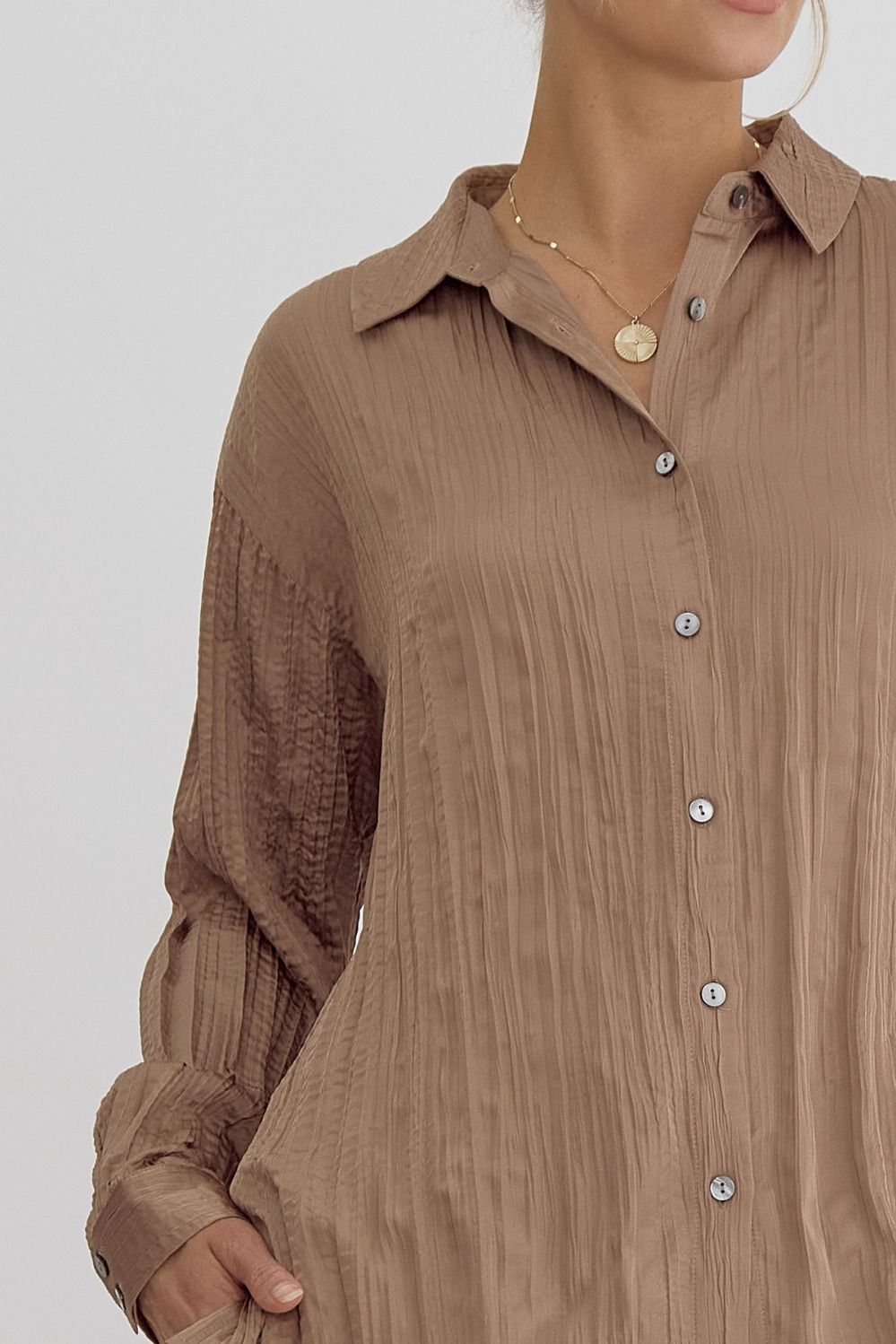 Pleated Satin Top