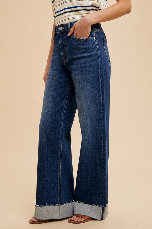 High Rise Cuffed Jeans
