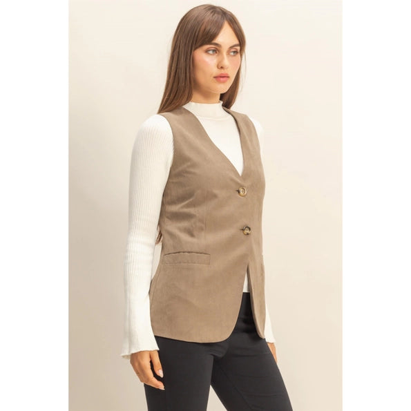 Tailored Button Vest