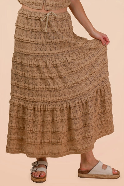 Tiered Lace Maxi Skirt