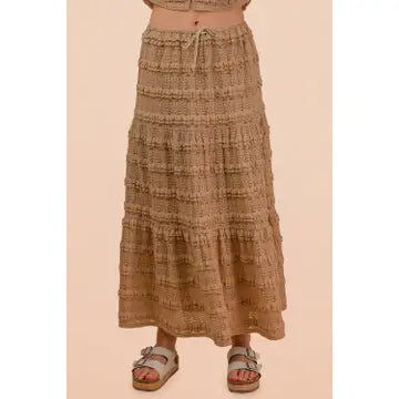 Tiered Lace Maxi Skirt