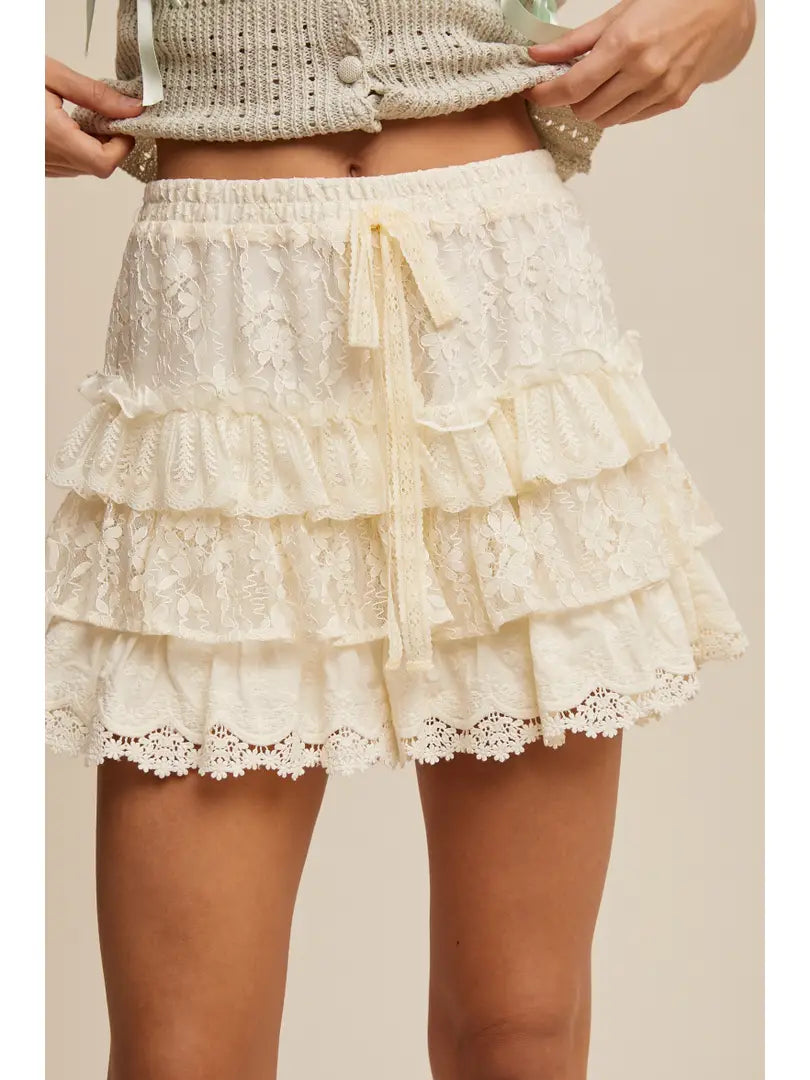 Lace Tiered Skort