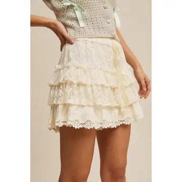 Lace Tiered Skort