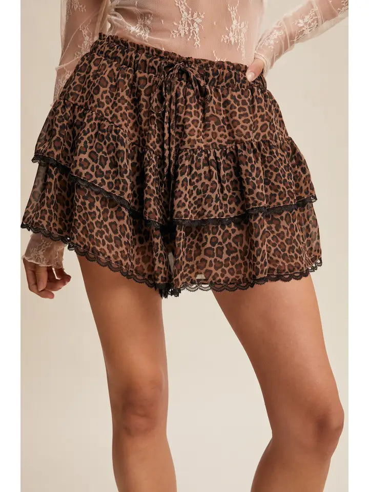 Leopard Lace Skort