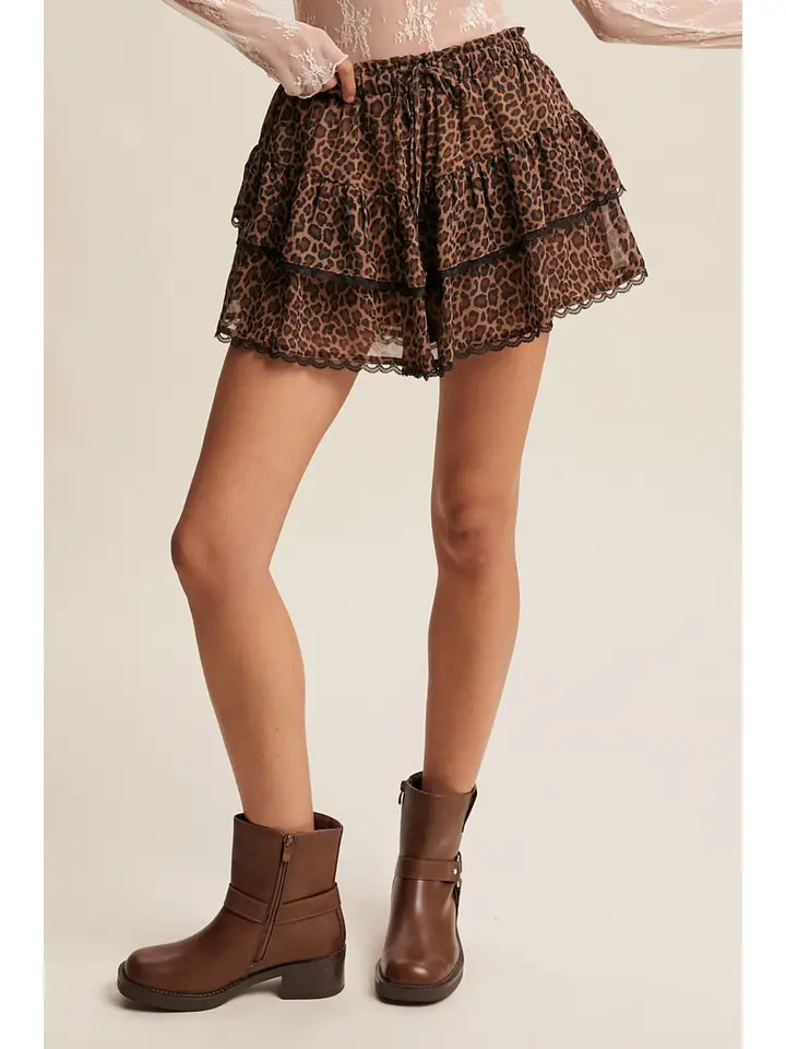 Leopard Lace Skort