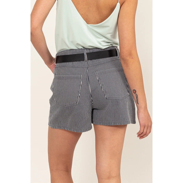 Pinstripe High Waist Shorts