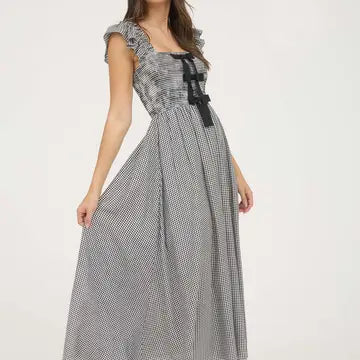 Plaid Bow Front Dress