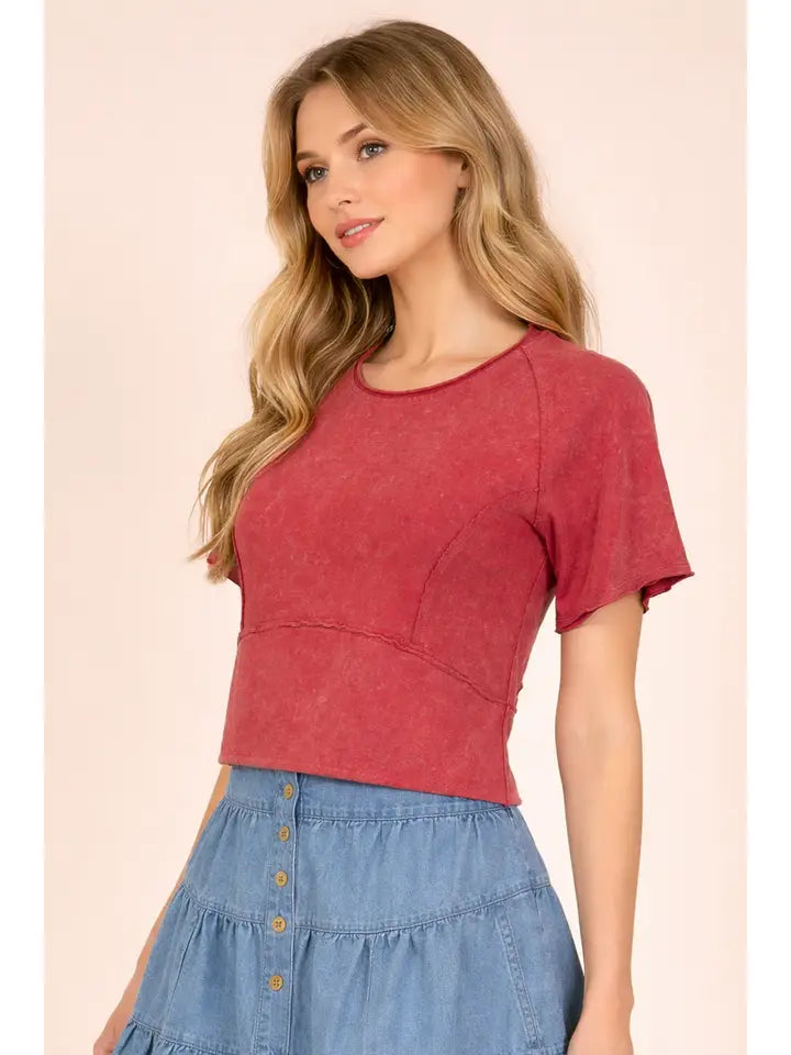 Mineral Wash Crop Top