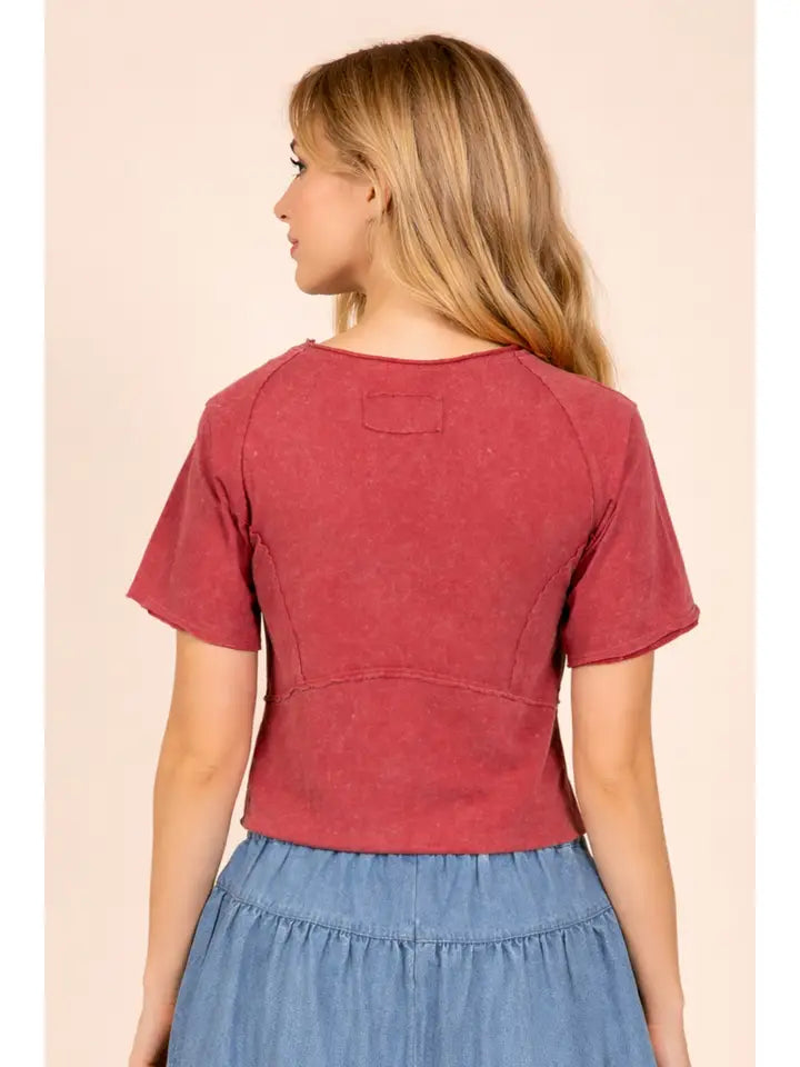 Mineral Wash Crop Top