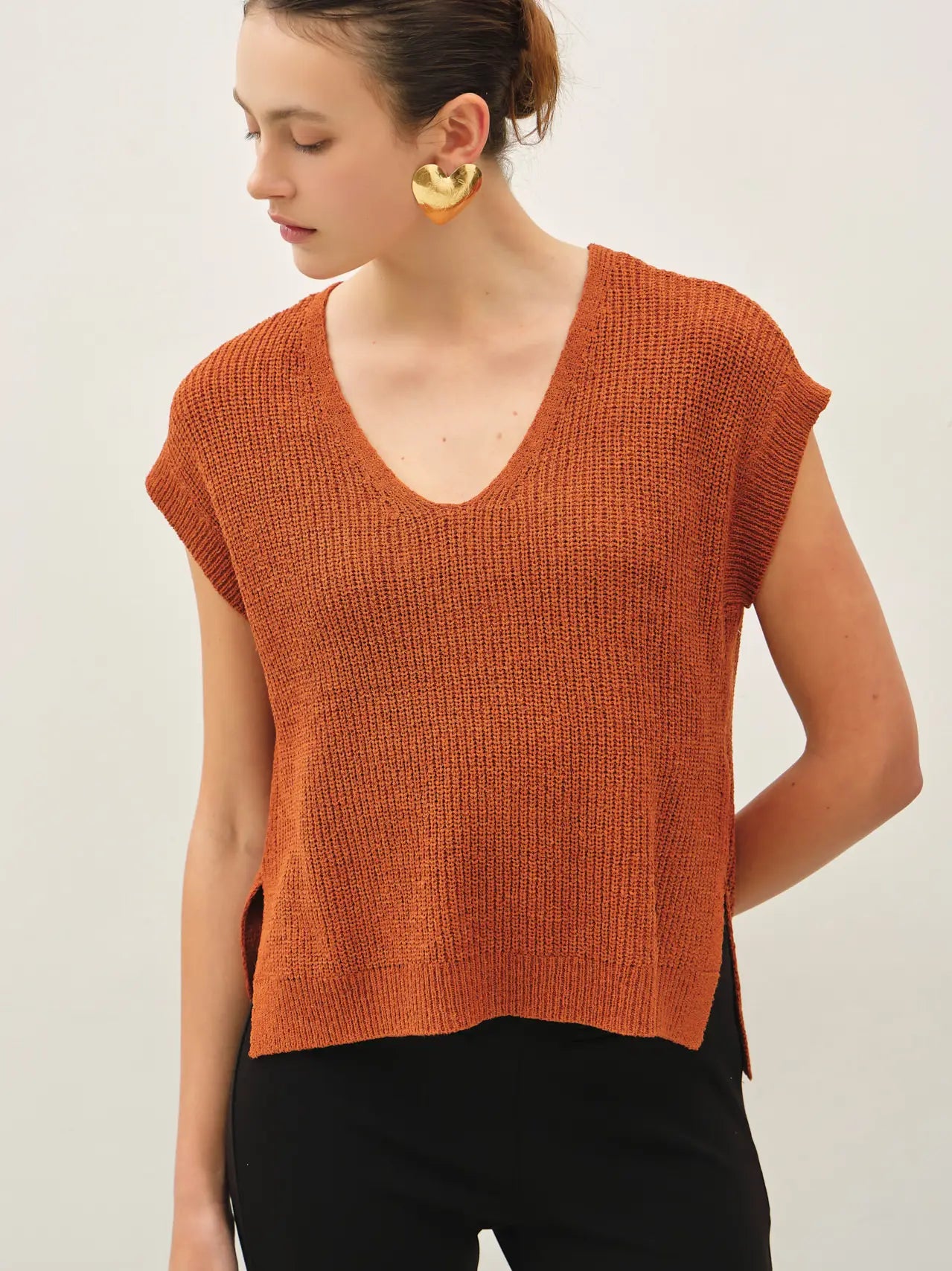 Rust Sleeveless Sweater