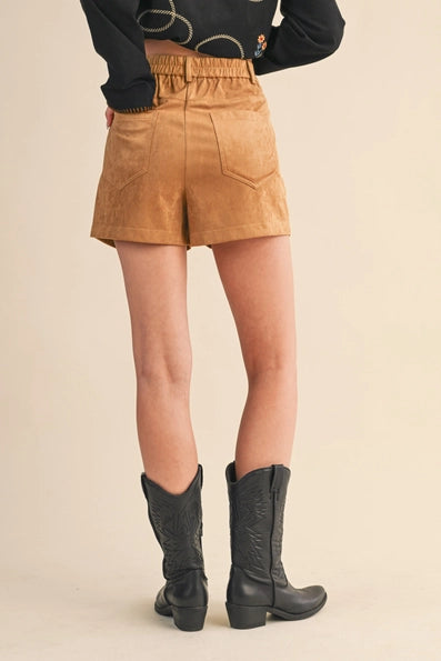 Studded Suede Shorts
